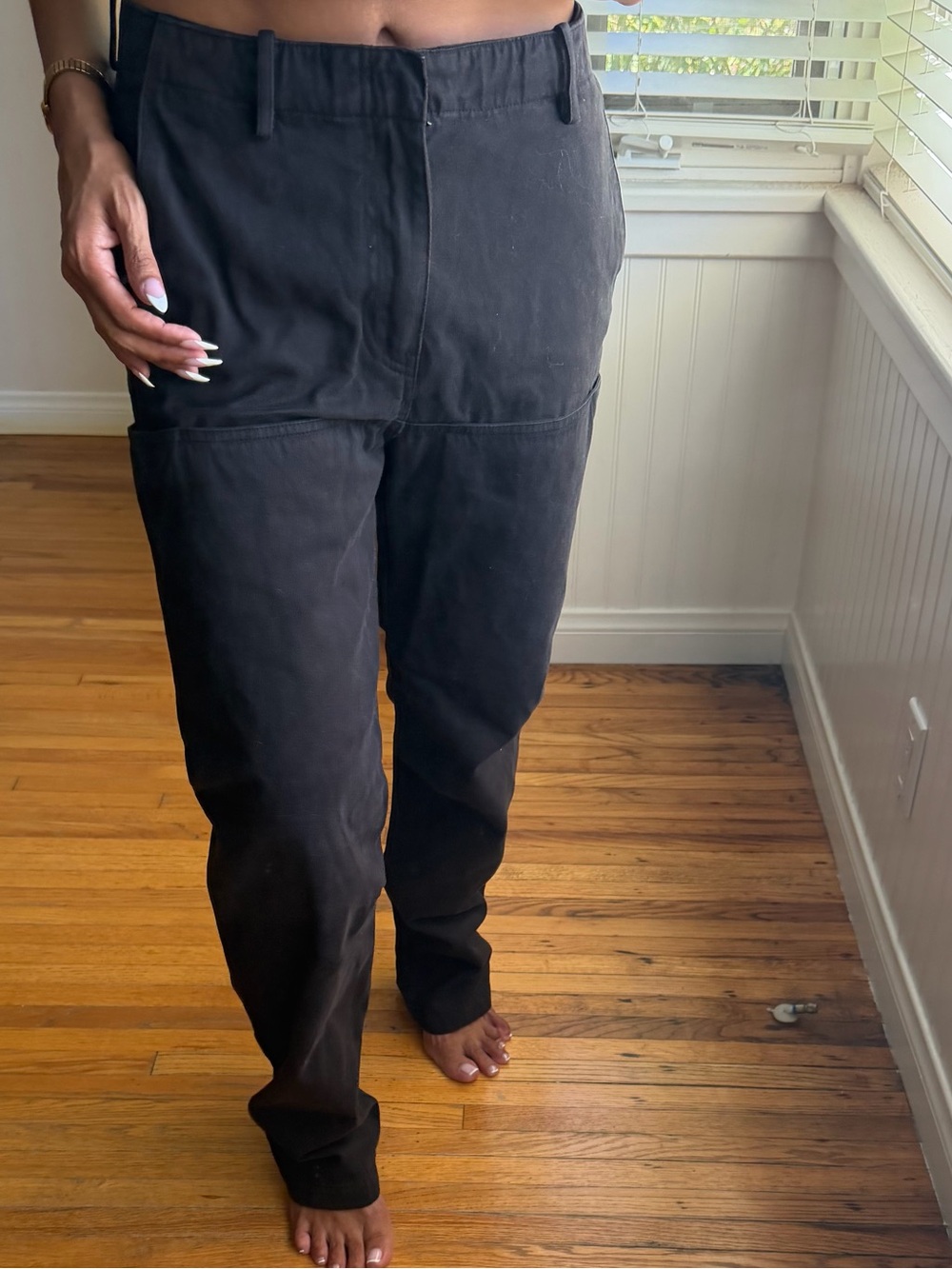 Yeezy Men's Black Cargo-Style Drawstring Pants